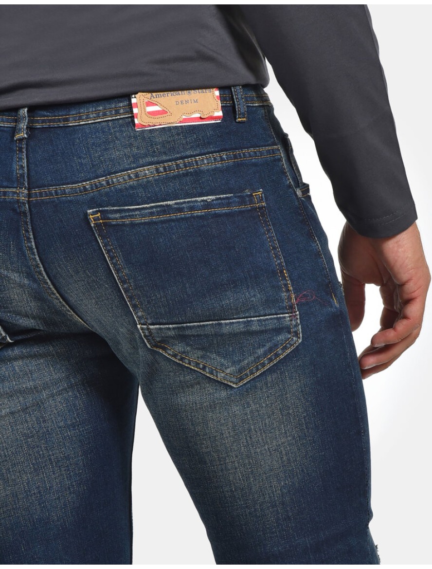 ΠΑΝΤΕΛΟΝΙ ΤΖΙΝ SLIM FIT DARK RIPPED ΑΝΔΡΑΣ