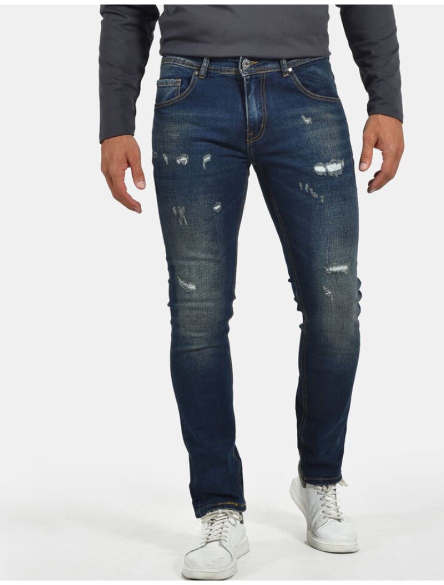 ΠΑΝΤΕΛΟΝΙ ΤΖΙΝ SLIM FIT DARK RIPPED ΑΝΔΡΑΣ