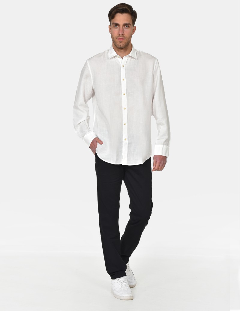 ΠΟΥΚΑΜΙΣΟ ΛΙΝΟ ΜΟΝΟΧΡΩΜΟ