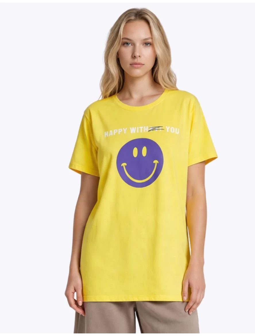 T-SHIRT HAPPY ΓΥΝΑΙΚΑ