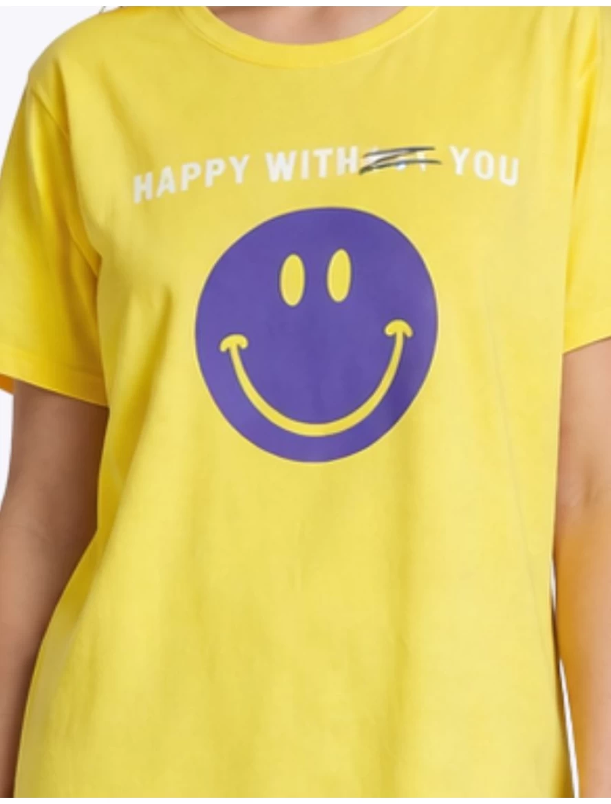 T-SHIRT HAPPY ΓΥΝΑΙΚΑ